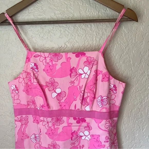Lilly Pulitzer Pink Panther Dress Y2K Size 4 - Picture 2 of 10